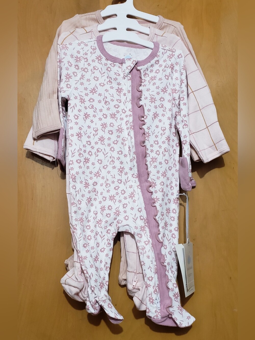cloud island 3 Pack Pink Footies